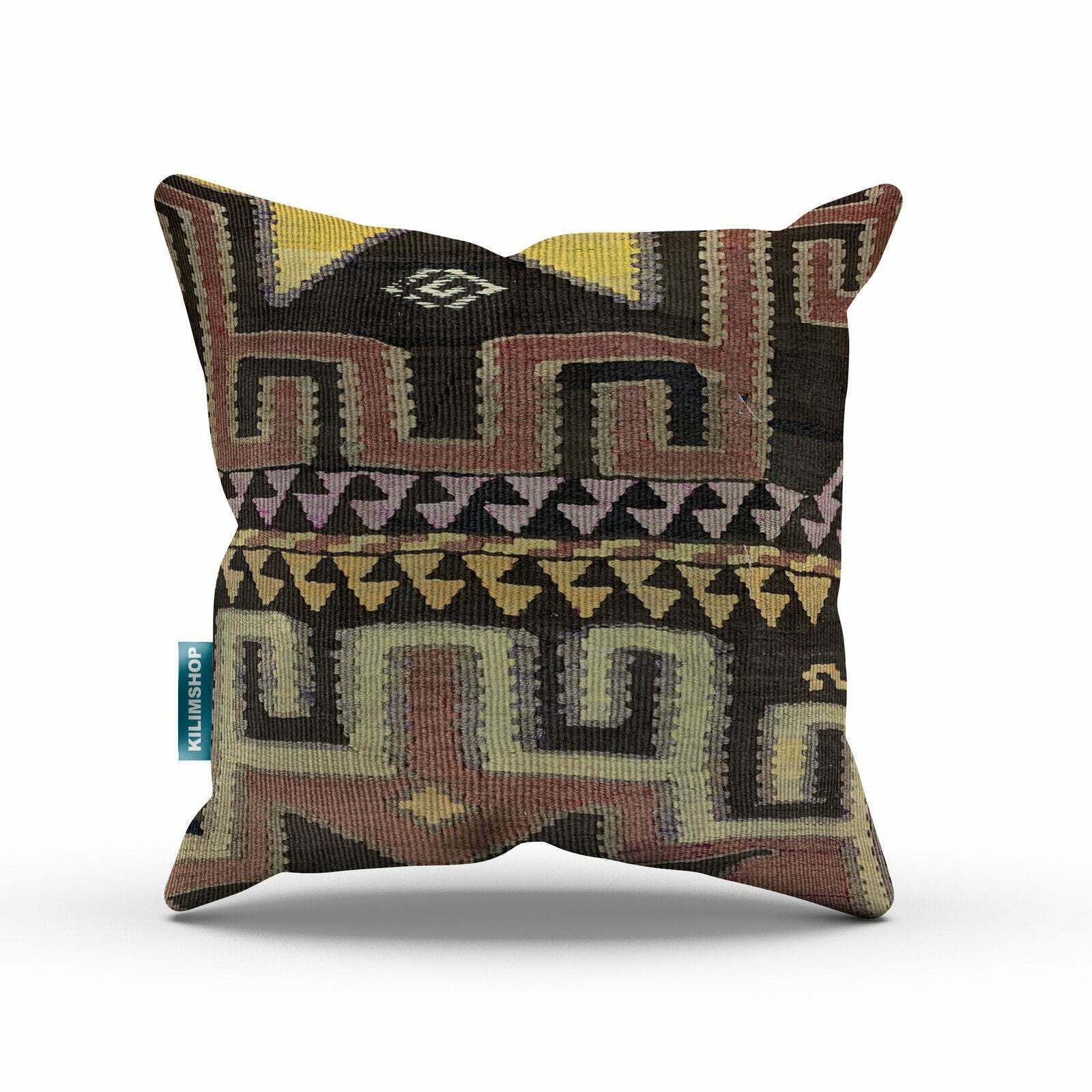 Vintage Turkish Kilim Cushion Cover Kelim Pillow 50x50 Cm Moroccan Style photo furniture