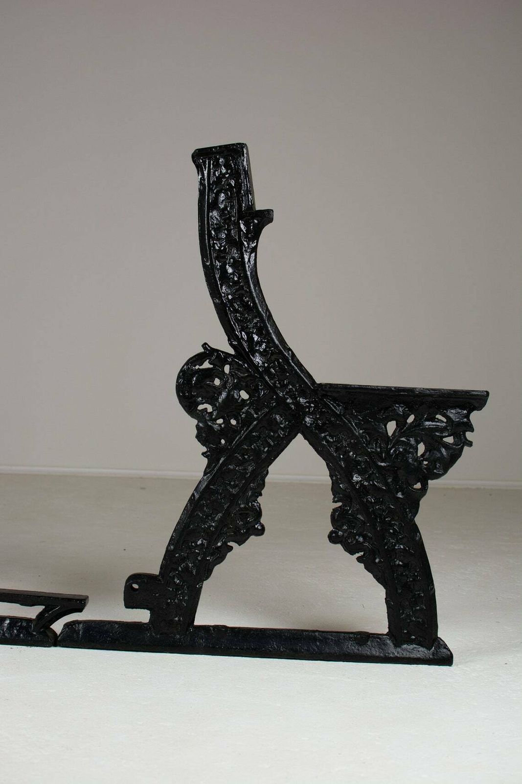 photo for sale A.W.N. Pugin, A Pair Of Early Gothic Revival Cast Iron Garden Bench Ends.