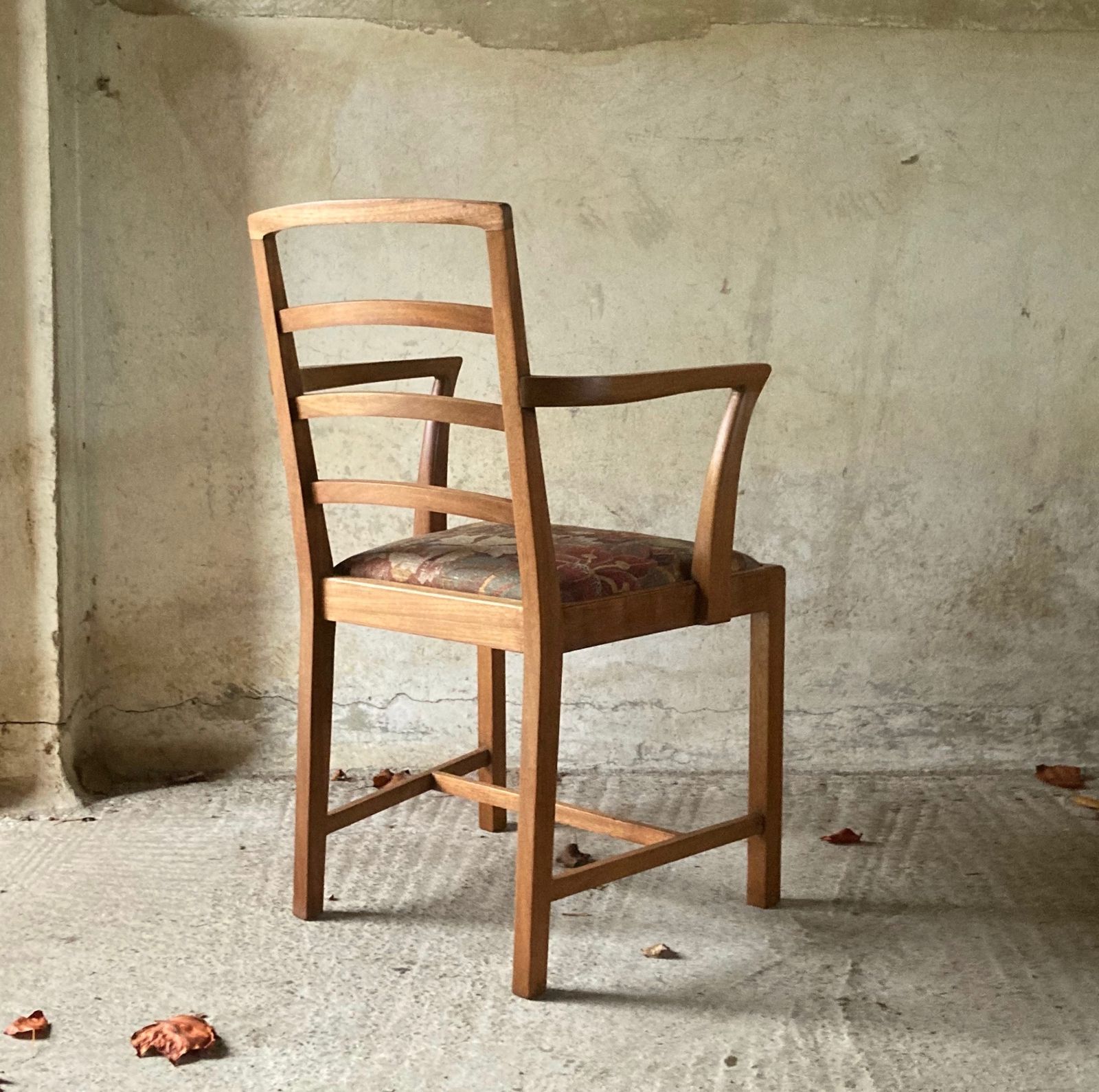 Pair Of Mid Century Chairs In Bernard Nevill Fabric photo for sale
