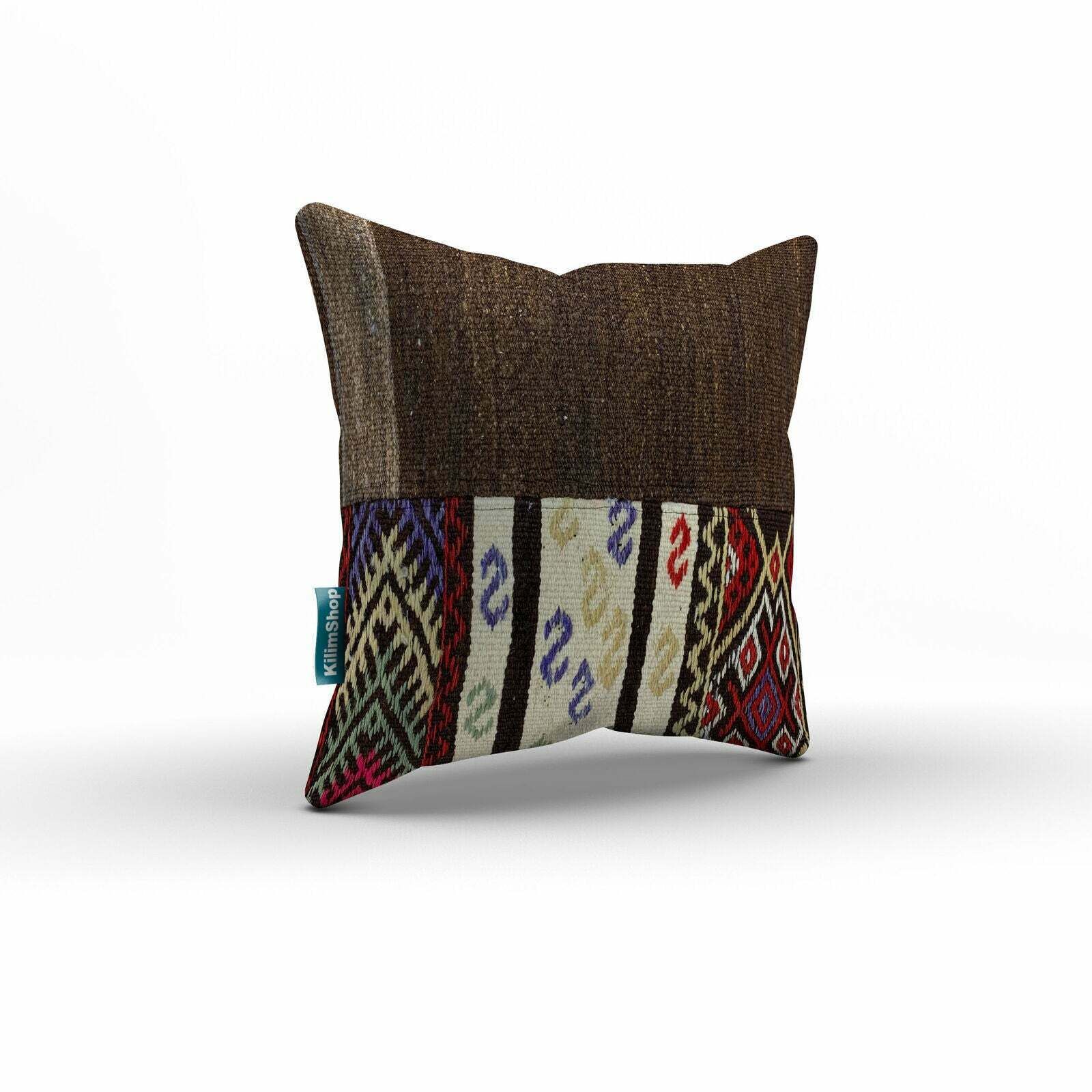 Luxury Wool Turkish, Moroccan Colourful Kilim Cushion Covers 50x50 Cm photo for sale