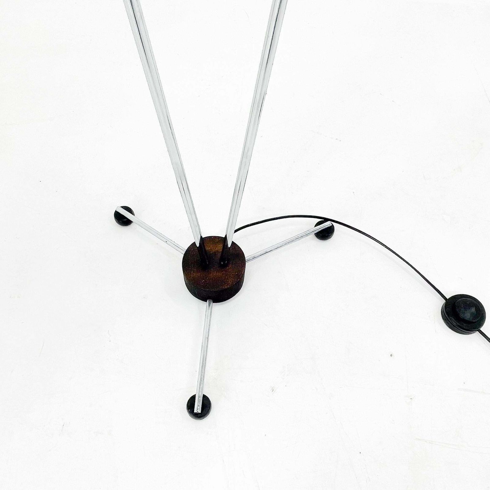 1970s Chrome & Wood Floor Lamp, Restored , Czechoslovakia photo 900.0