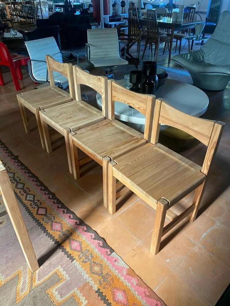Furniture Hongisto Dining Set In Solid Pine By Ilmari Tapiovaara For Laukaan Puu, 1960s, Set Of 5 photo