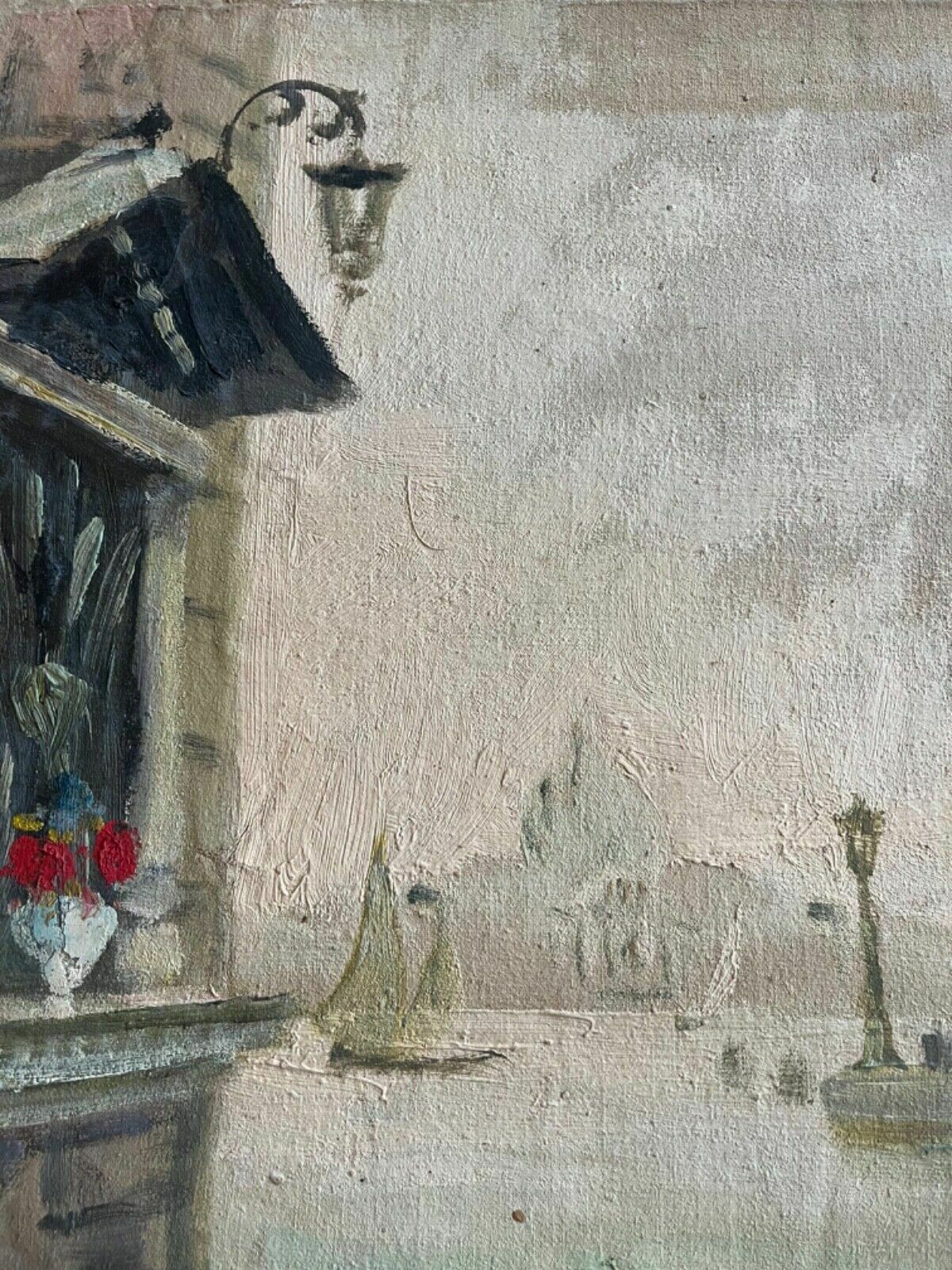 Oil On Canvas Painting Early 1900’s Venice Winter View photo for sale