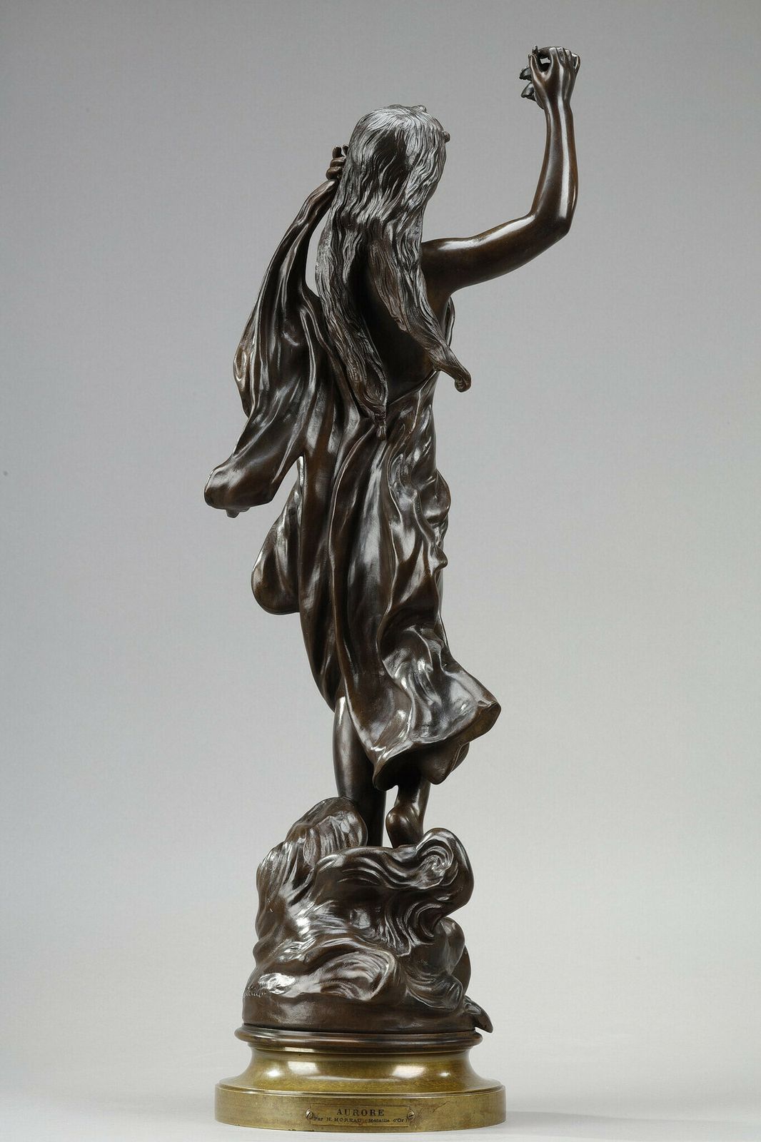 "L'aurore" (Dawn): Shaded Brown Red Patina Bronze Proof, After Hippolyte Moreau photo 4720.0