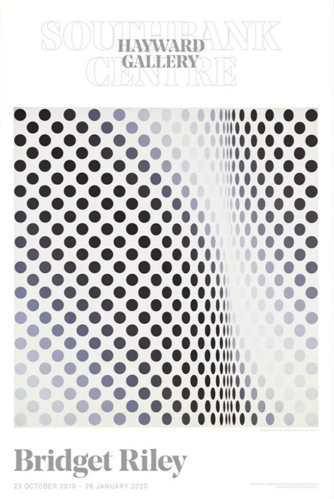 Bridget Riley Exhibition Poster   Paean   Stunning Museum Print By The Op Art Female Artist 1960's Sixties