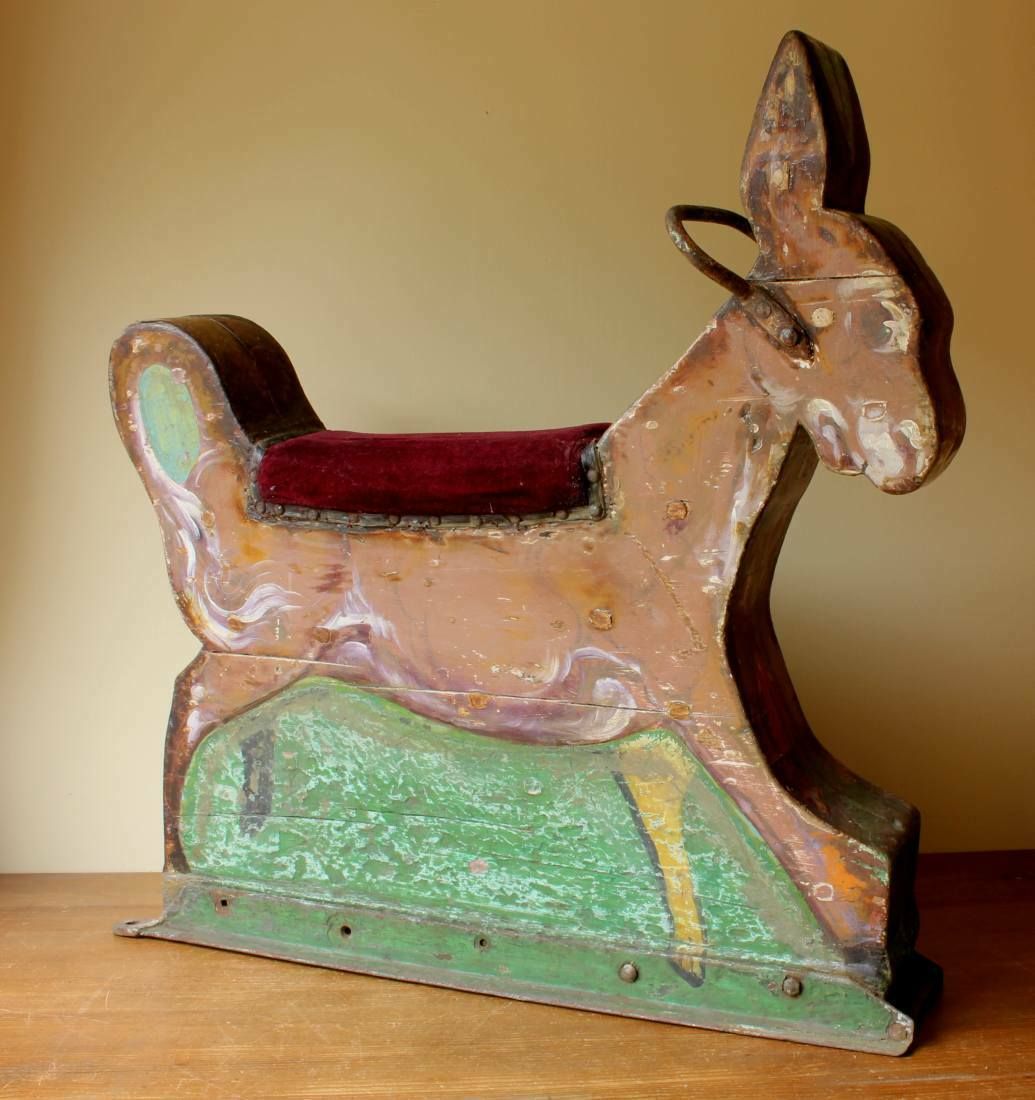 Fairground Carousel Ride. Cox Family Noah's Ark Showground Donkey. C1930. photo furniture
