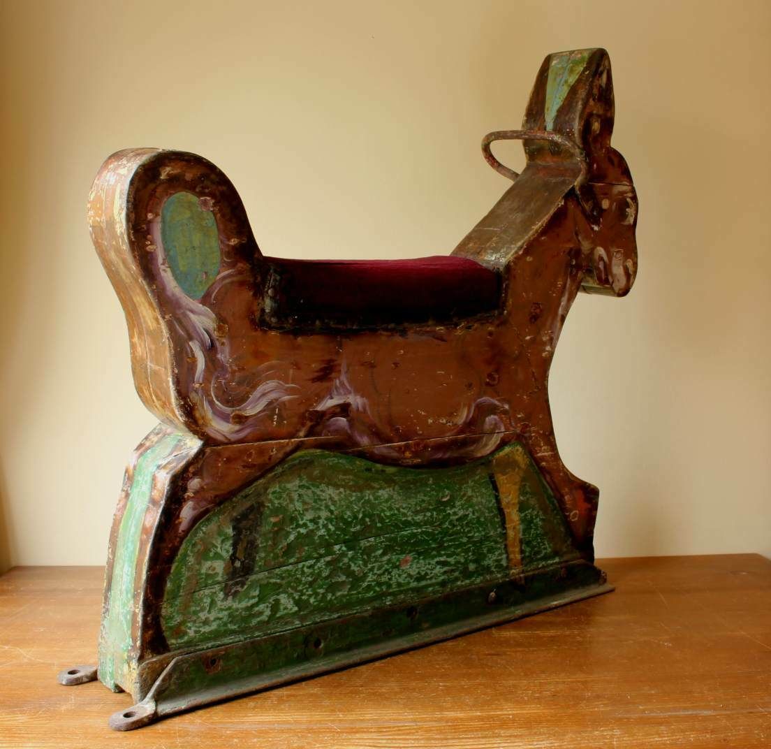 Fairground Carousel Ride. Cox Family Noah's Ark Showground Donkey. C1930. photo vintage