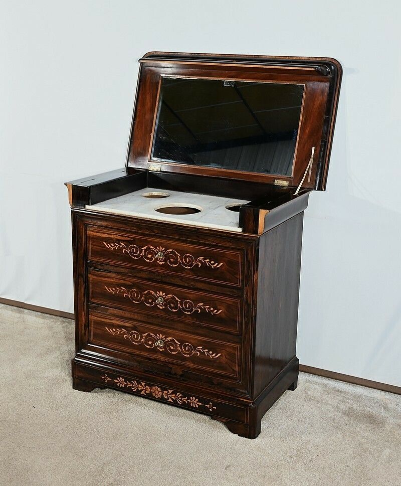 Small Commode Marquetry, Charles X Period – Early 19th Century photo for sale