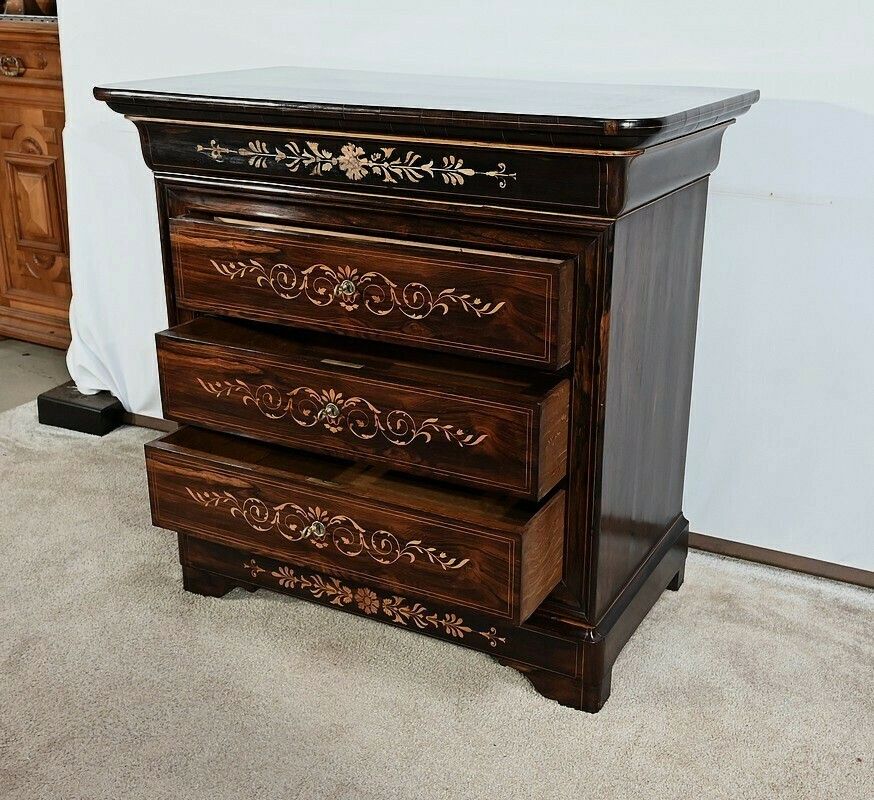 Small Commode Marquetry, Charles X Period – Early 19th Century photo vinterior