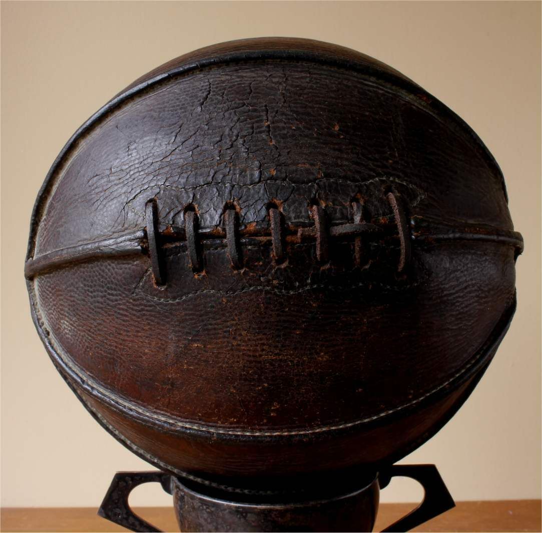 Antique 8 Panel Laced Leather Basketball. Spalding Outseam Ball. C1915.