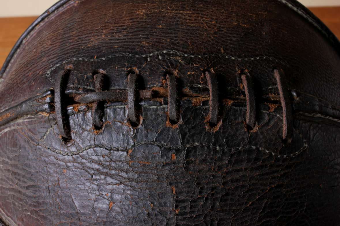 Antique 8 Panel Laced Leather Basketball. Spalding Outseam Ball. C1915. photo vinterior