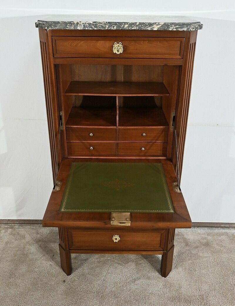 photo vinterior Small Louis XVI Weekly Secretary Stamped Ln Malle, Faubourg Saint Antoine – 18th Century