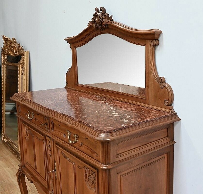 photo furniture Walnut Serving Buffet, Louis XV Style – Early 20th Century