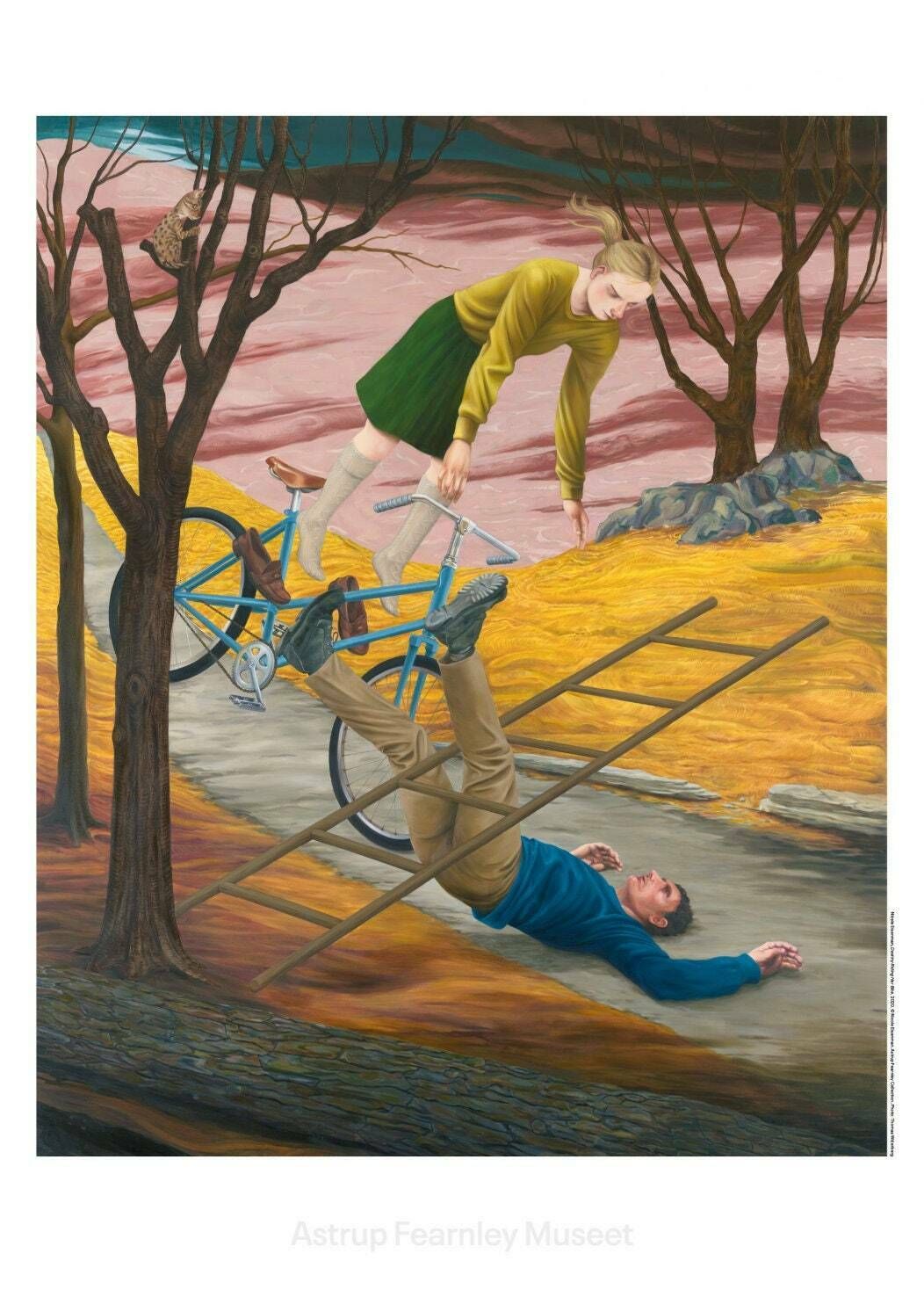 Original Nicole Eisenman Exhibition Poster   Destiny Riding Her Bike   Authentic Museum Print