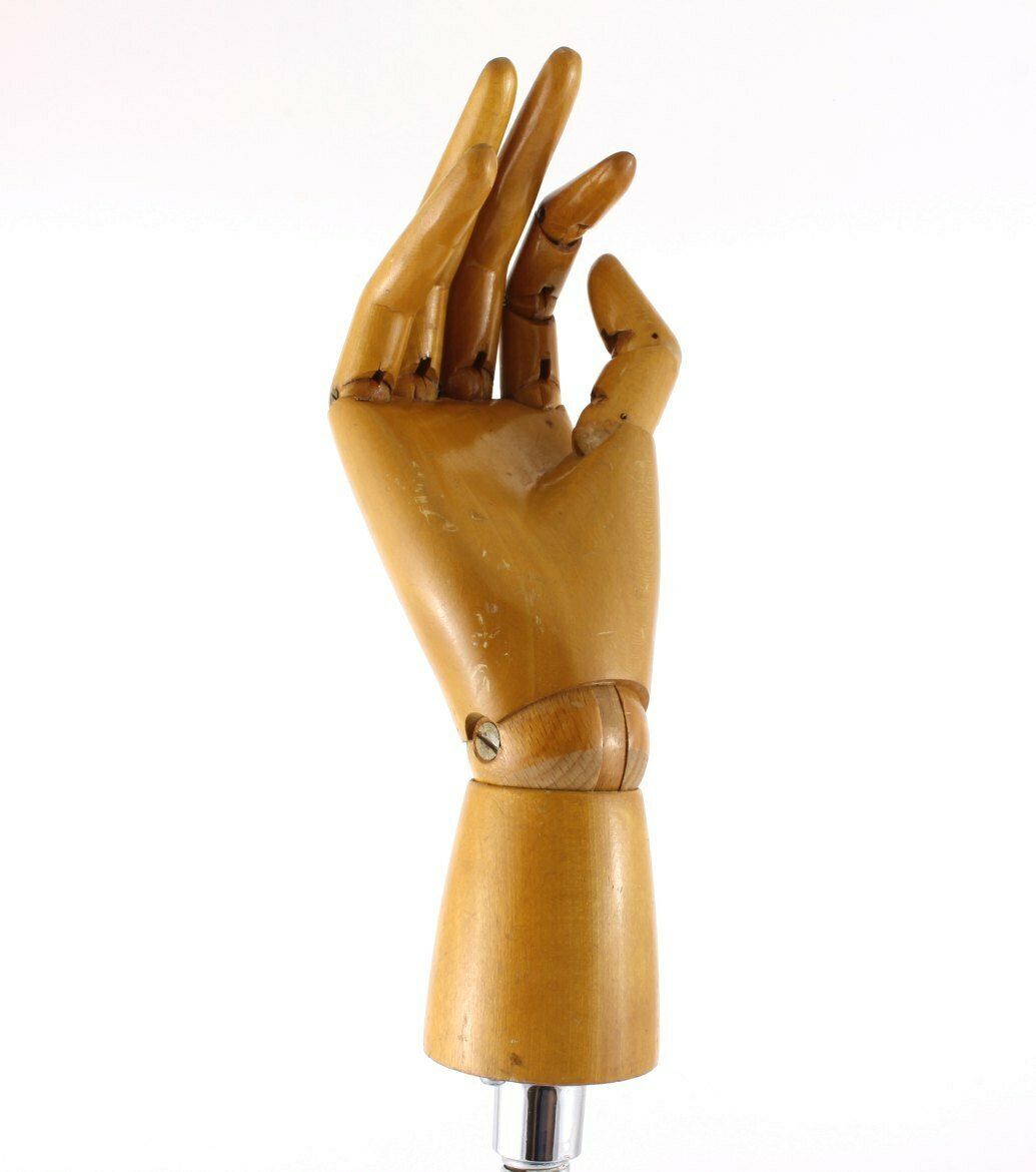 Articulated Mannequin Hand Glove Stand. Wood Jointed Finger Ring Display. photo furniture