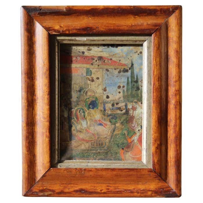 18th Century Indian School Gouache On Paper Garden Scene Country House