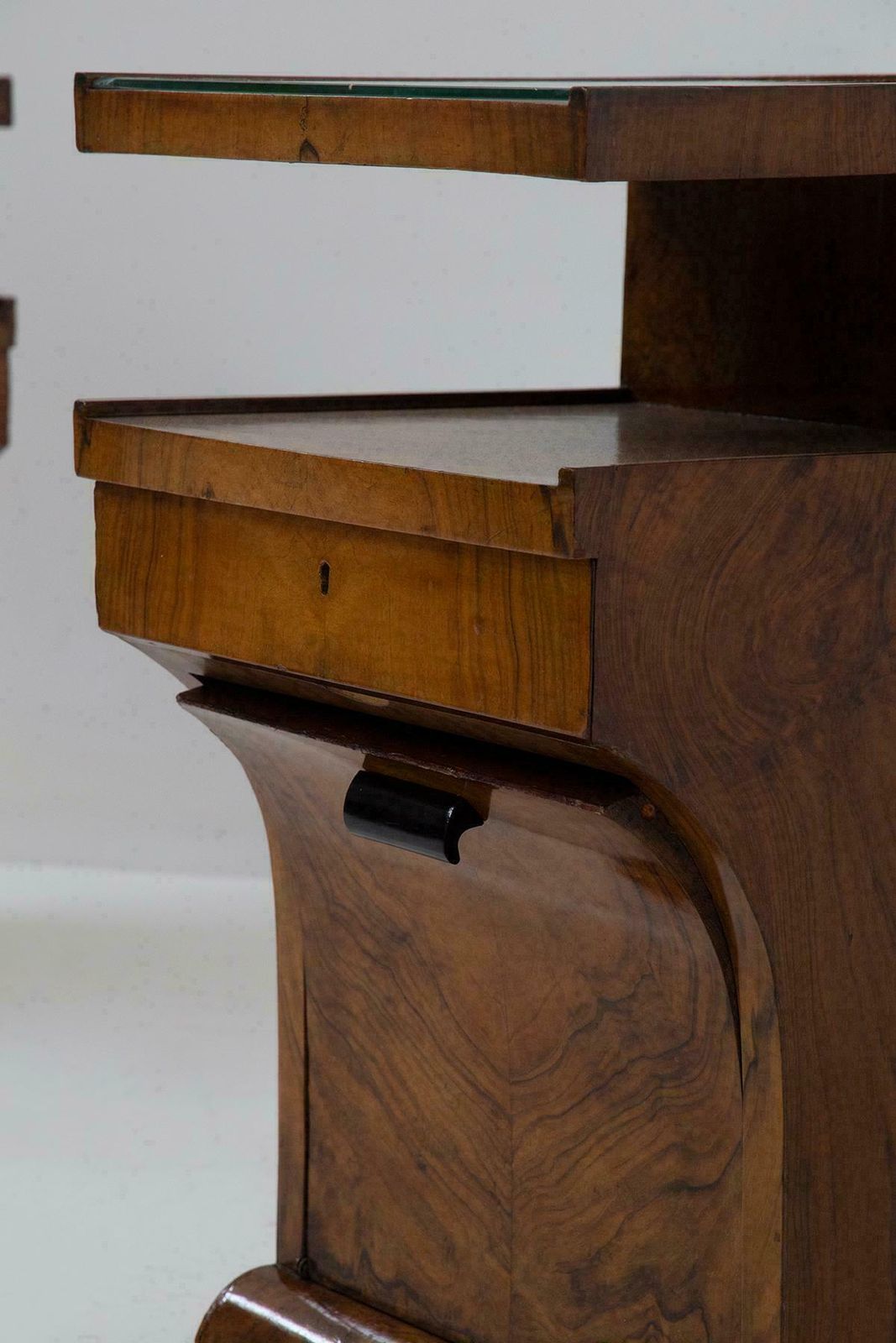 Pair Of Italian Art Deco Bedside Tables In Briarwood photo 4241.0