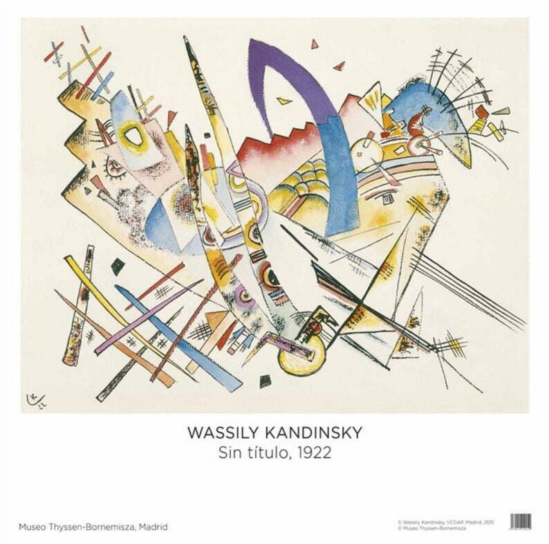 Original Kandinsky Exhibition Poster   Sin Titulo, Untitled, 1922   Authentic Wassily Museum Print