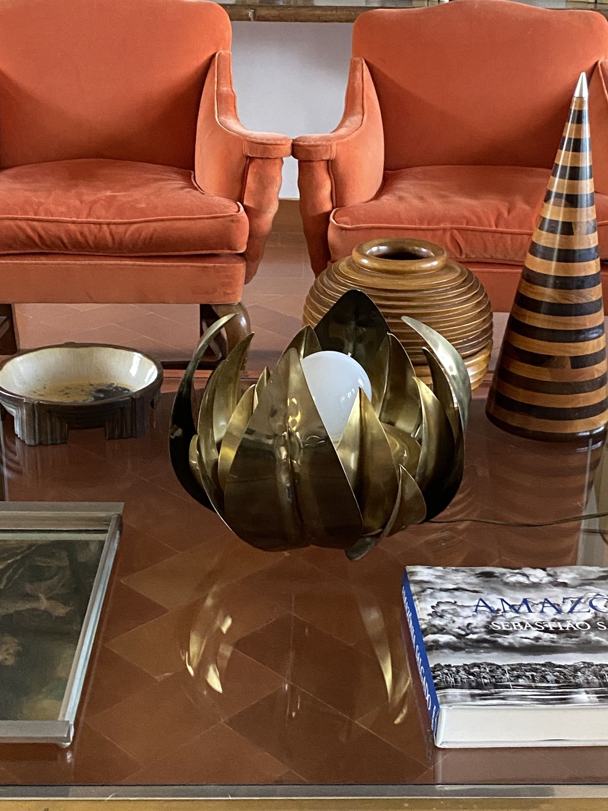 1300.0 Lotus Flower Brass Floor/Table Lamp, Attr. Bottega Gadda, Italy, 1970 photo