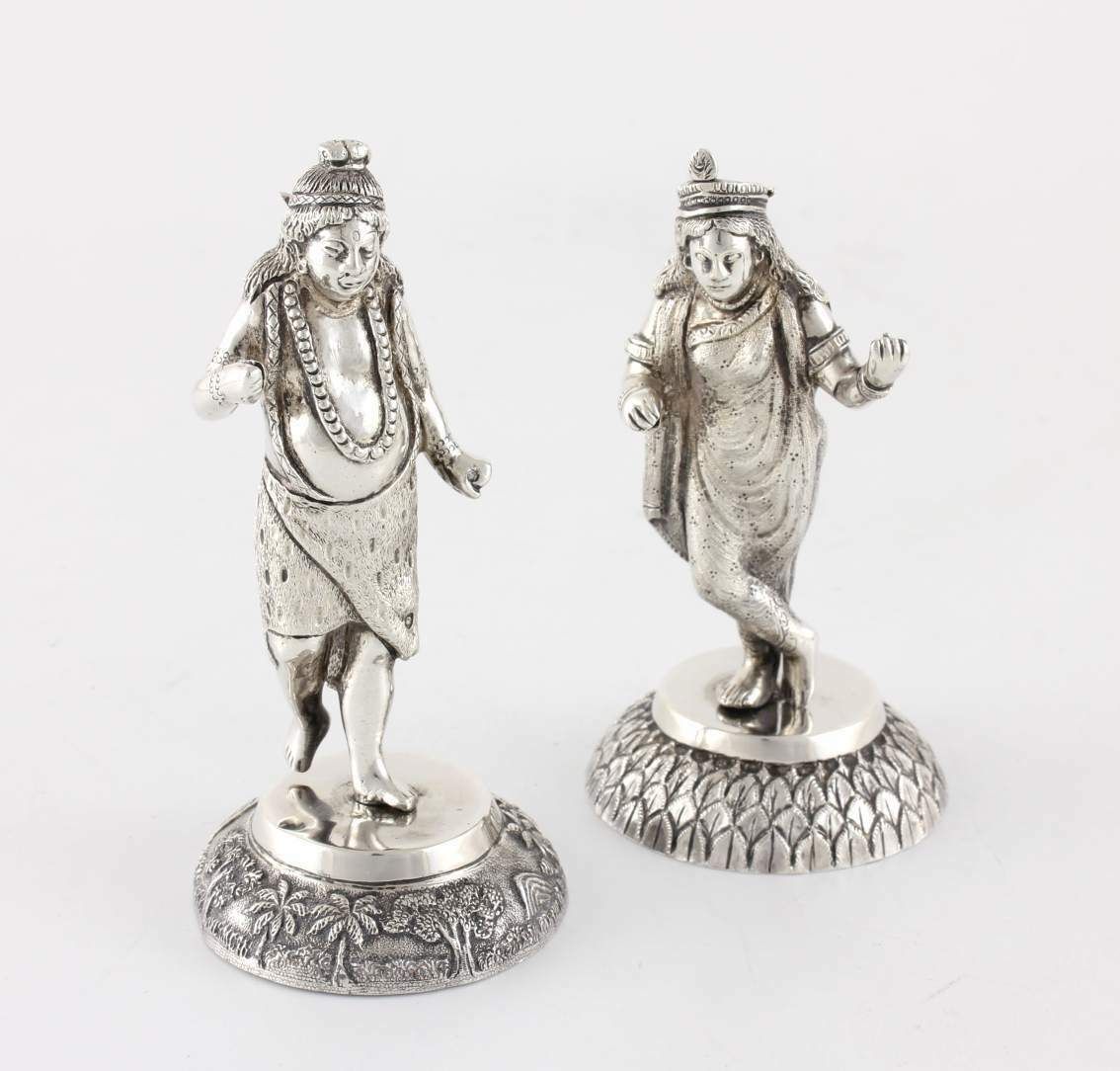 Indian Silver Figure Menu Holders. Photo Card Clips. Tp Dass Calcutta. C1880. photo Home Decor
