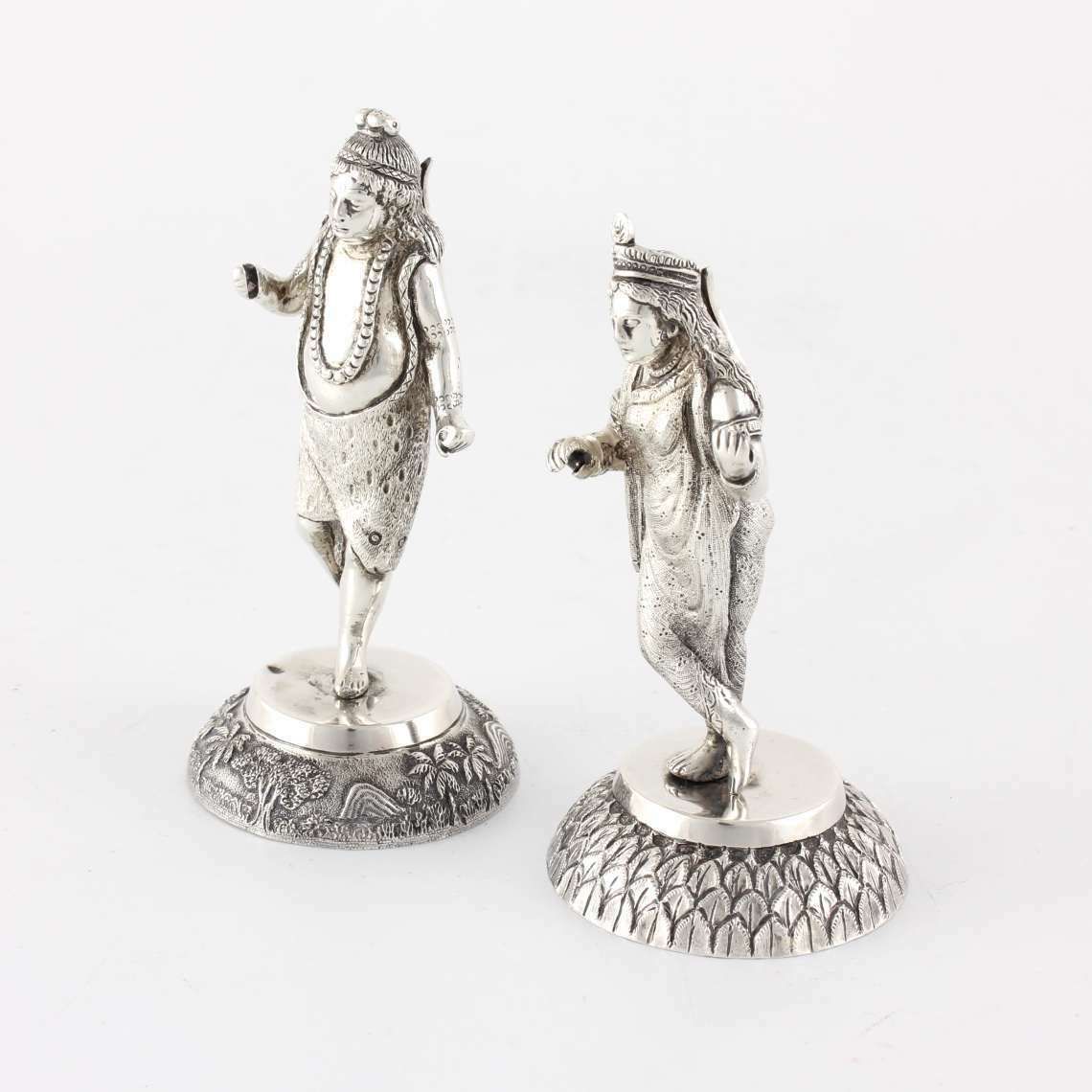 photo furniture Indian Silver Figure Menu Holders. Photo Card Clips. Tp Dass Calcutta. C1880.