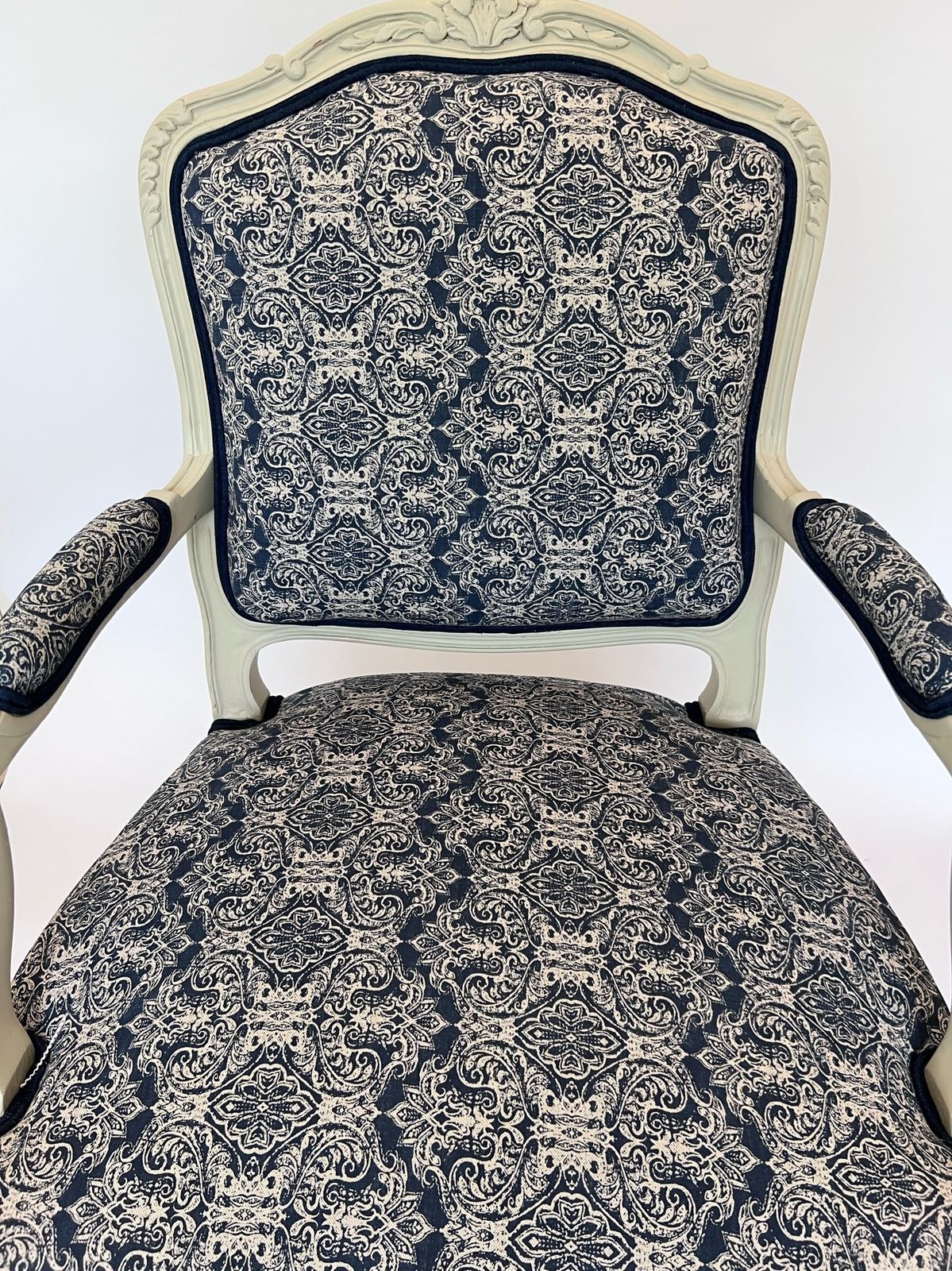Carved Wood And Upholstery Armchair photo furniture