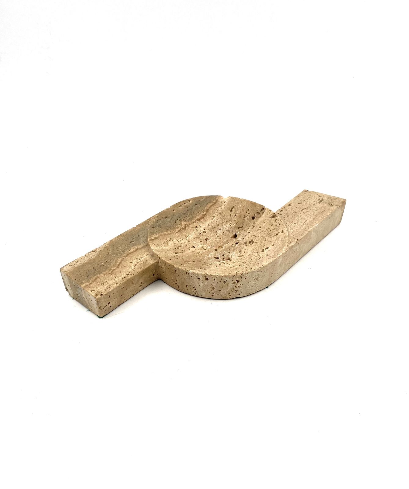 photo vinterior Brutalist Travertine Ashtray, Cerri Nestore, Italy, 1970s