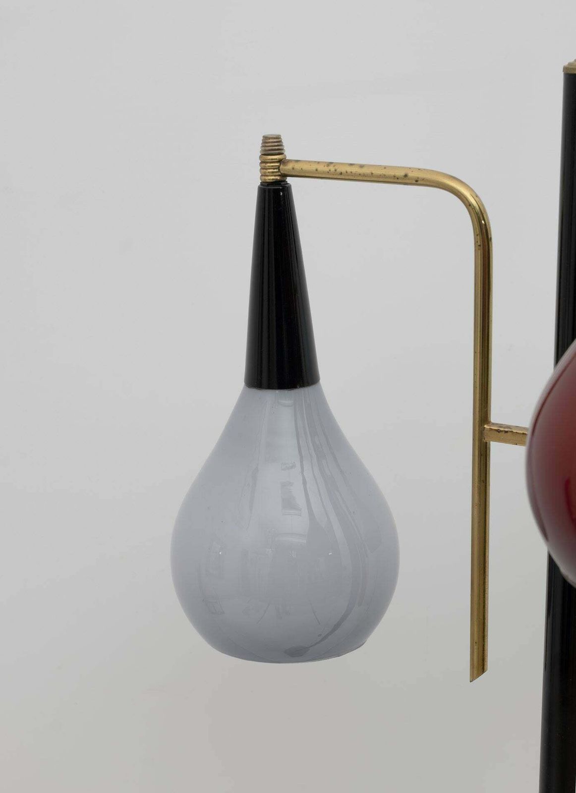 Stilnovo Mid Century Modern Italian Brass And Colored Glass Floor Lamp, 1950s photo buy