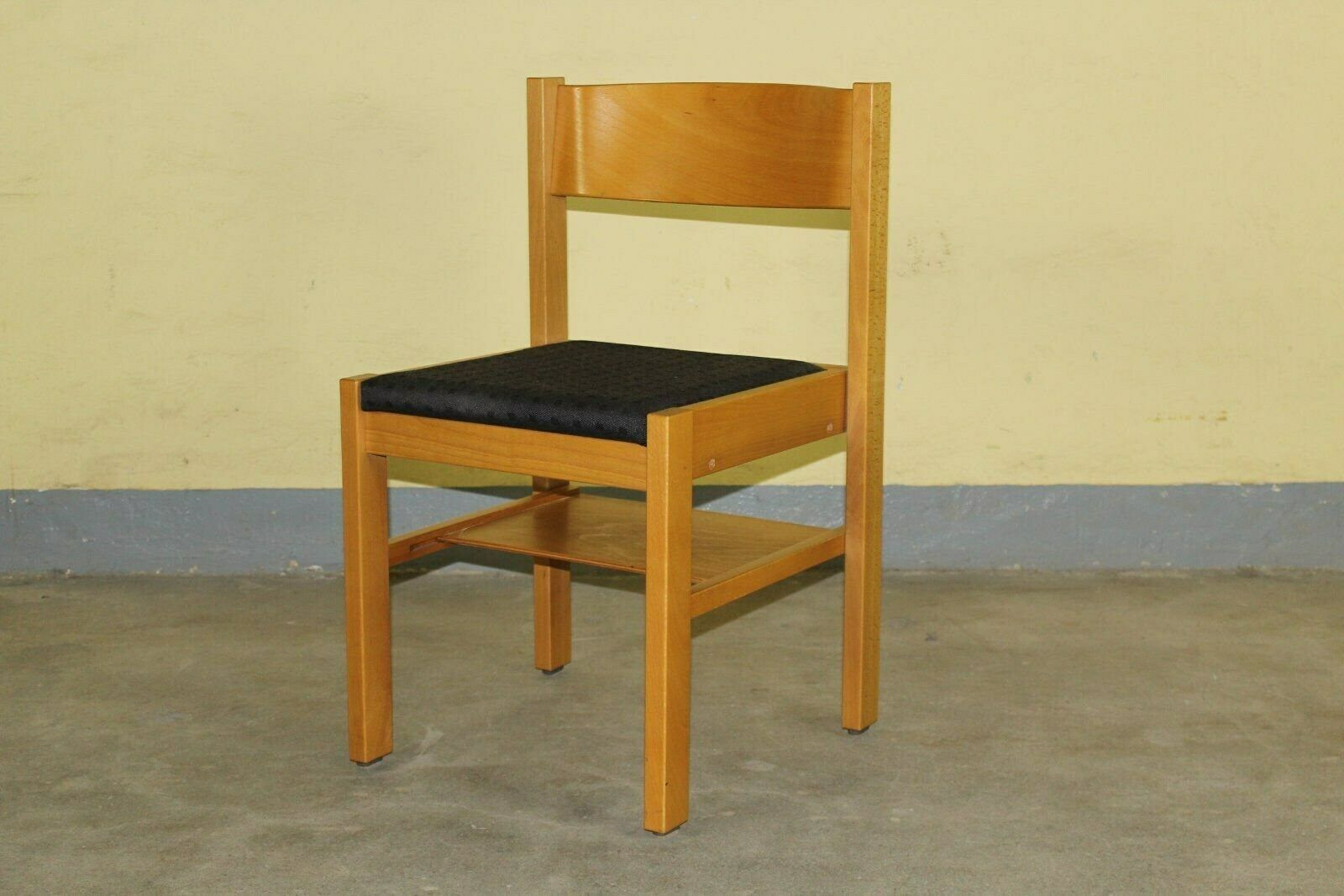 Set Of 4 Wooden Retro Chair Stacking Chairs Vintage photo Furniture