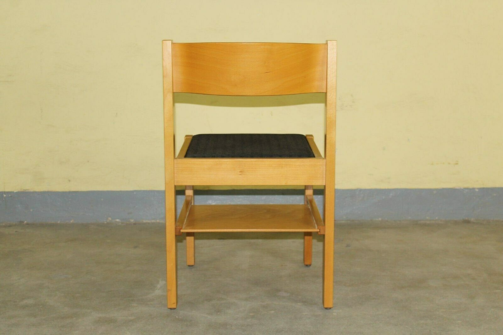 Set Of 4 Wooden Retro Chair Stacking Chairs Vintage photo 130.0