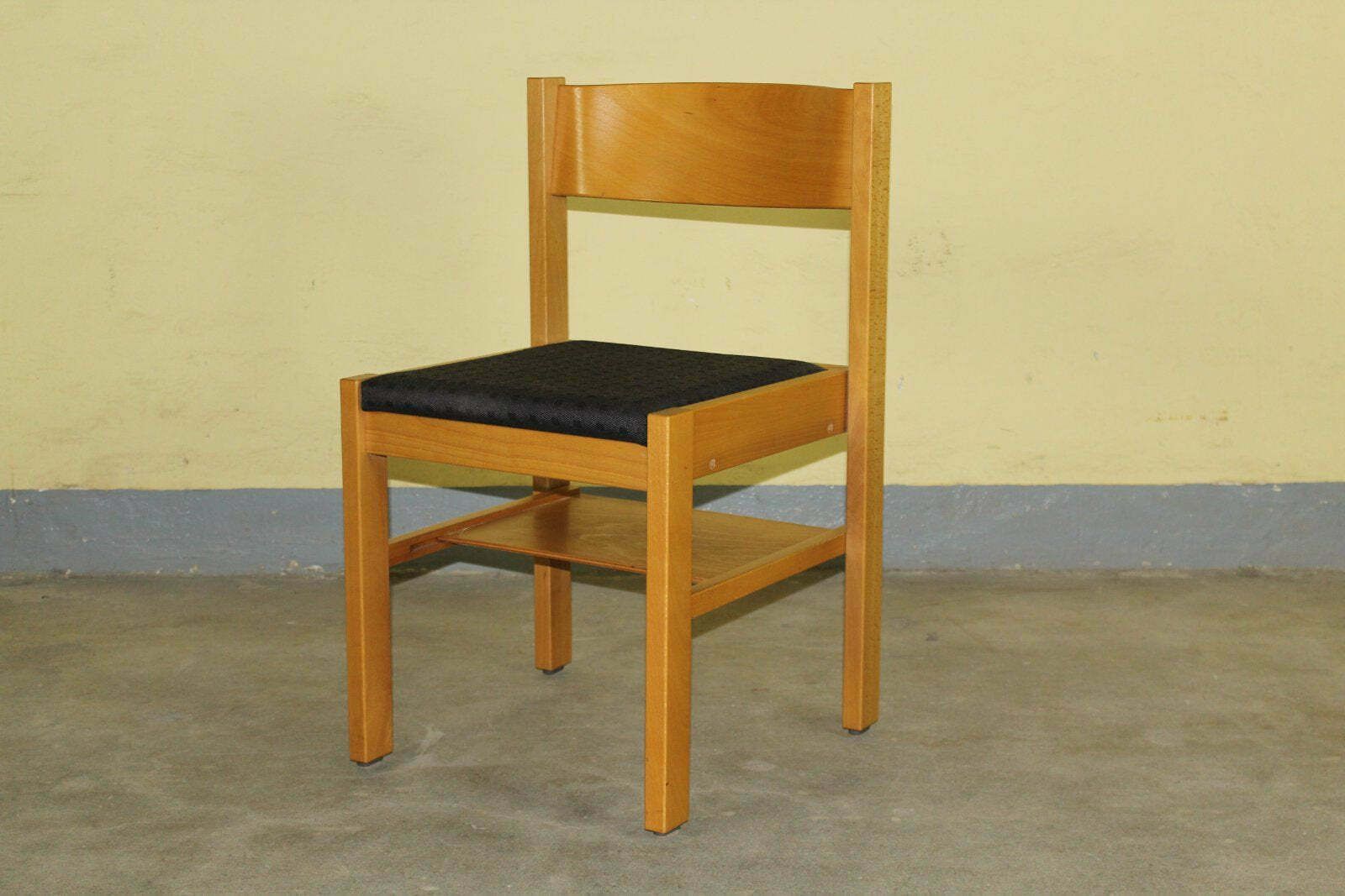 Furniture Set Of 4 Wooden Retro Chair Stacking Chairs Vintage photo