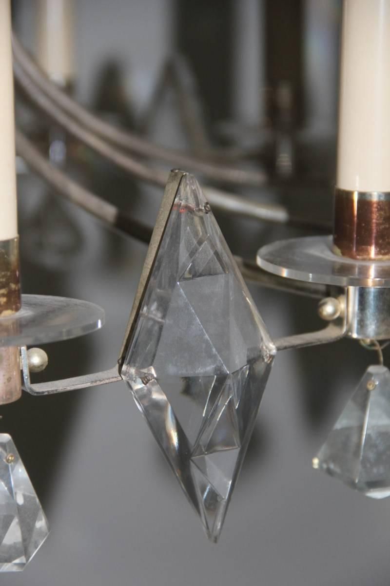 photo furniture Chandelier Crown, Sciolari Crystal Metal Midcentury Italian Design 1960 