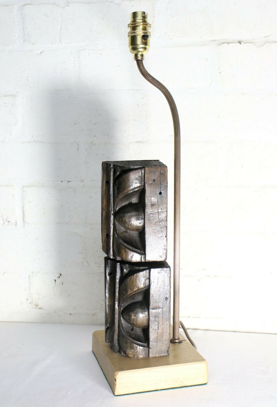 Table Lamp Made From Antique 19th Century Wooden Architectural Church Salvage photo vintage