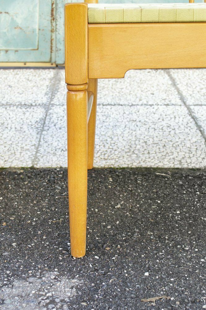 Beech Bench With Seat In Woven Fabric, Italy, 1950s photo buy