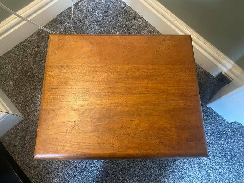 Vintage Solid Wood Teak Mid Century Side Table / Coffee Table / Plant Stand / Pot Stand / Lamp Table photo 75.0