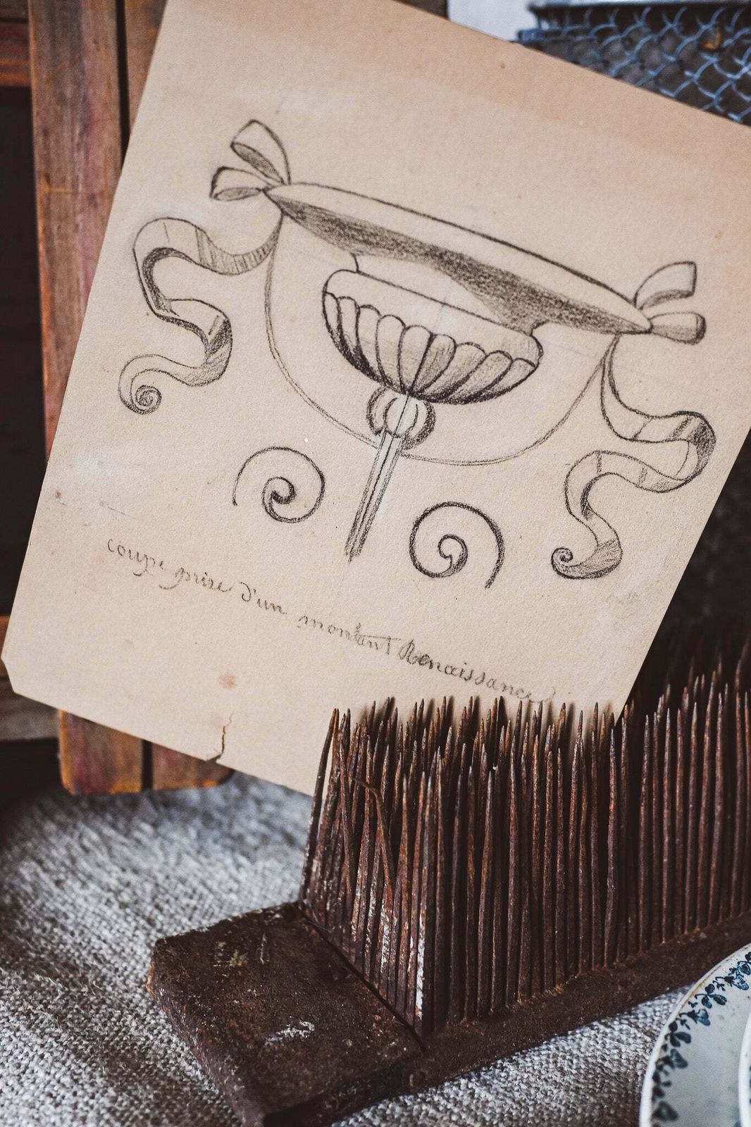 Carder In Wood And Iron
