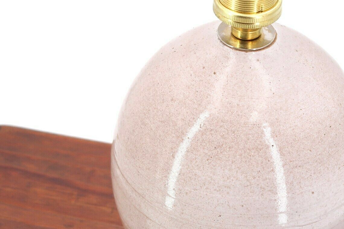 Ceramic Table Lamp, Raffia Shade, 1960s / Beige, Boho Chic, Folk, Country photo Lighting