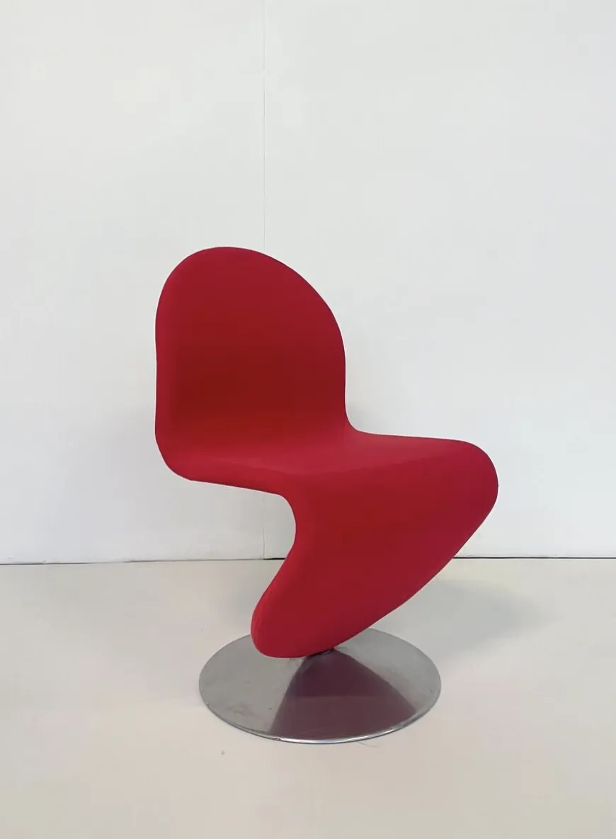 Mid Century Modern Set Of 6 Red System 123 Chairs By Verner Panton, 1973 photo furniture