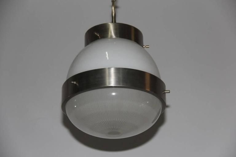 Pair Of Delta Ceiling Lamp Round Artemide Sergio Mazza Italian Design, 1960s photo Lighting