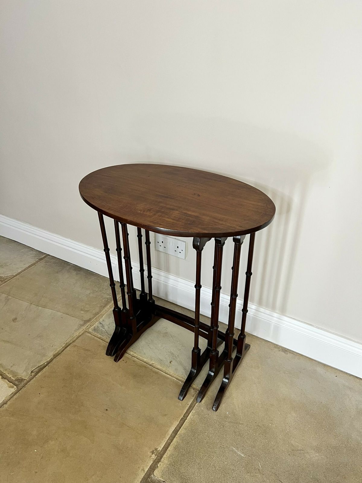 Edwardian Quality Mahogany Inlaid Nest Of Three Tables photo buy