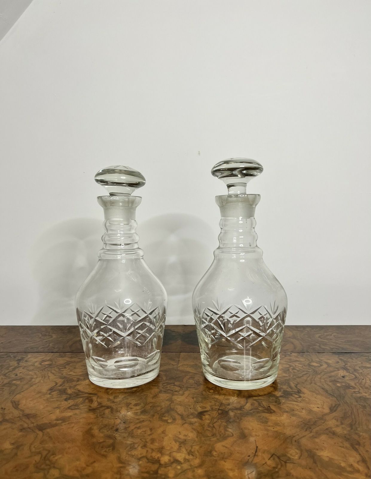 Wonderful Pair Of Victorian Cut Glass Decanters