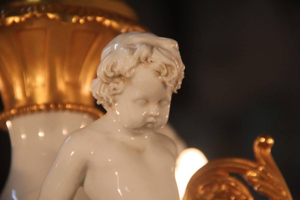 4200.0 Elegant And Luxurious Chandelier 1970 Tiche Porcelain 24 Carat Gold Bronze photo