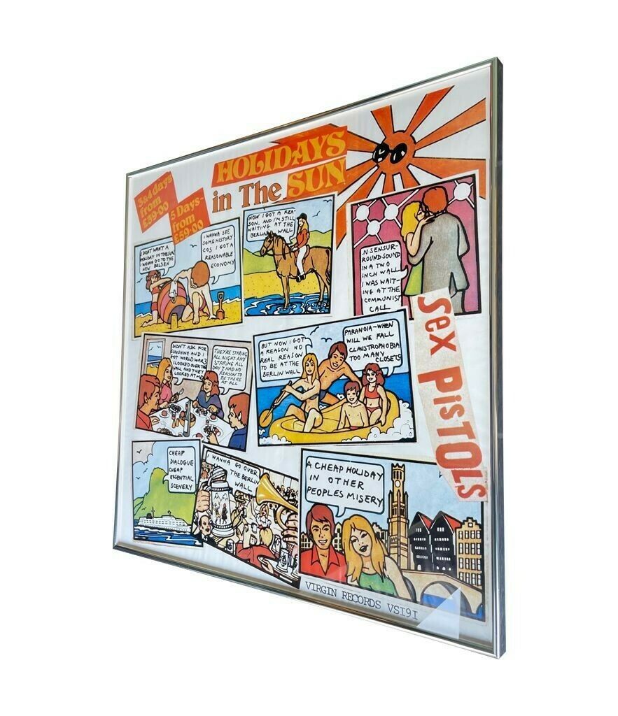 An Orignal Promotional Poster For The Sex Pistols "Holidays In The Sun" By Jamie Reid. photo furniture
