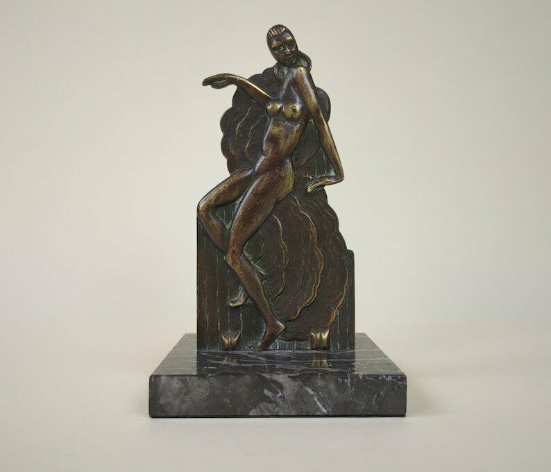 photo for sale French Art Deco Bronze Of Dancing Nude Lady In The Manner Of Serge Aramoff