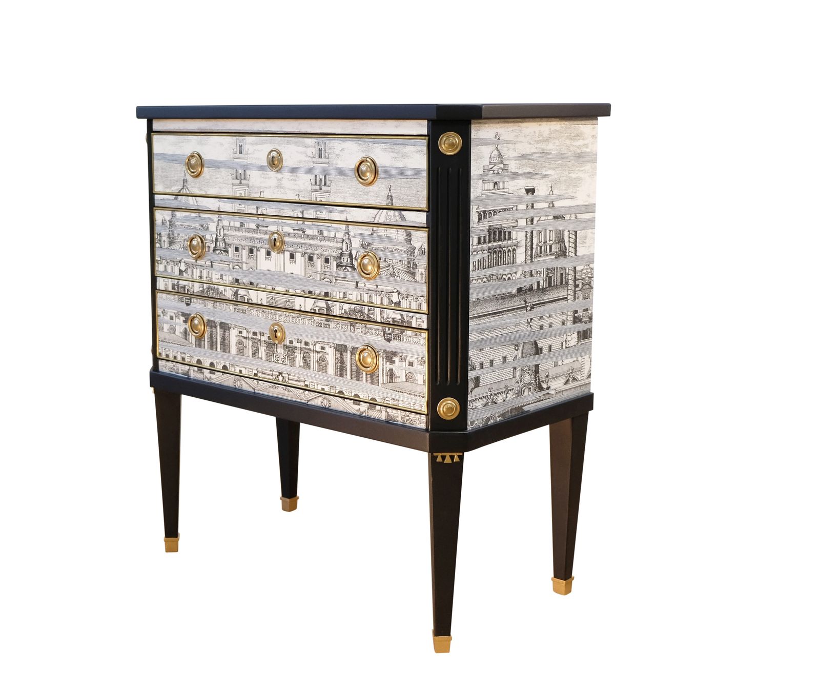 Fornasetti Design Three Drawer Chest With Marble Top photo 2500.0