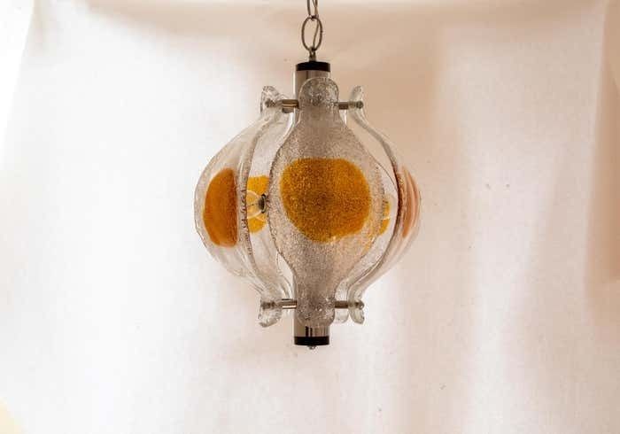 Mid Century Modern Murano Glass Chandelier By Mazzega Murano, Italy, 1970s photo for sale