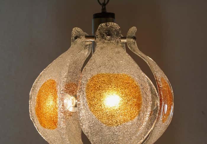 Mid Century Modern Murano Glass Chandelier By Mazzega Murano, Italy, 1970s photo buy