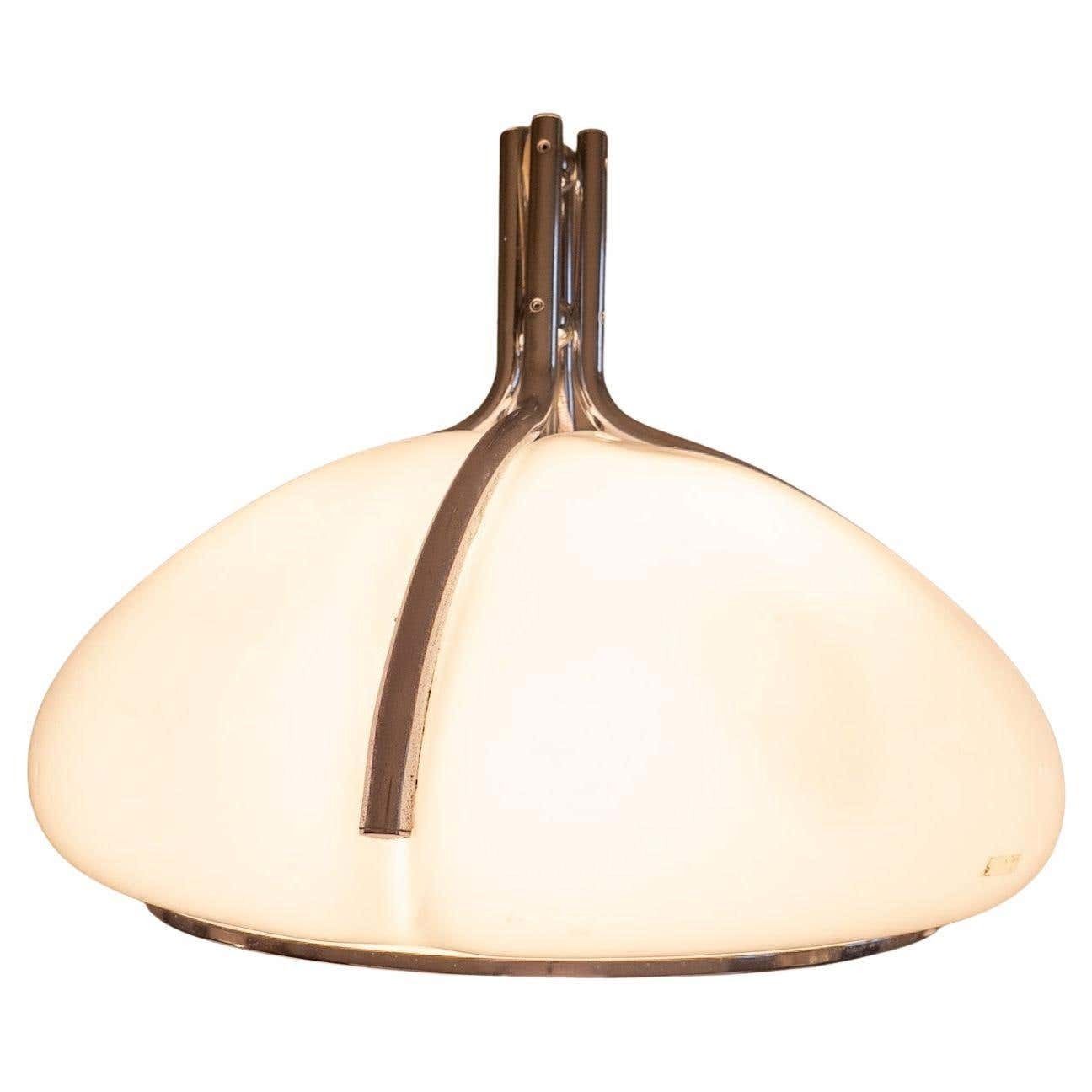 Mid Century Modern White Pendant Quadrifoglio By Gae Aulenti, Italy, 1970s