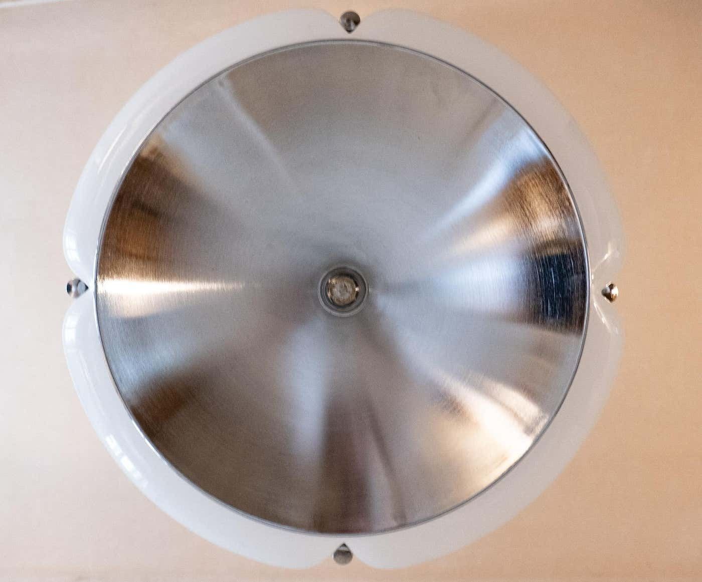 Mid Century Modern White Pendant Quadrifoglio By Gae Aulenti, Italy, 1970s photo furniture