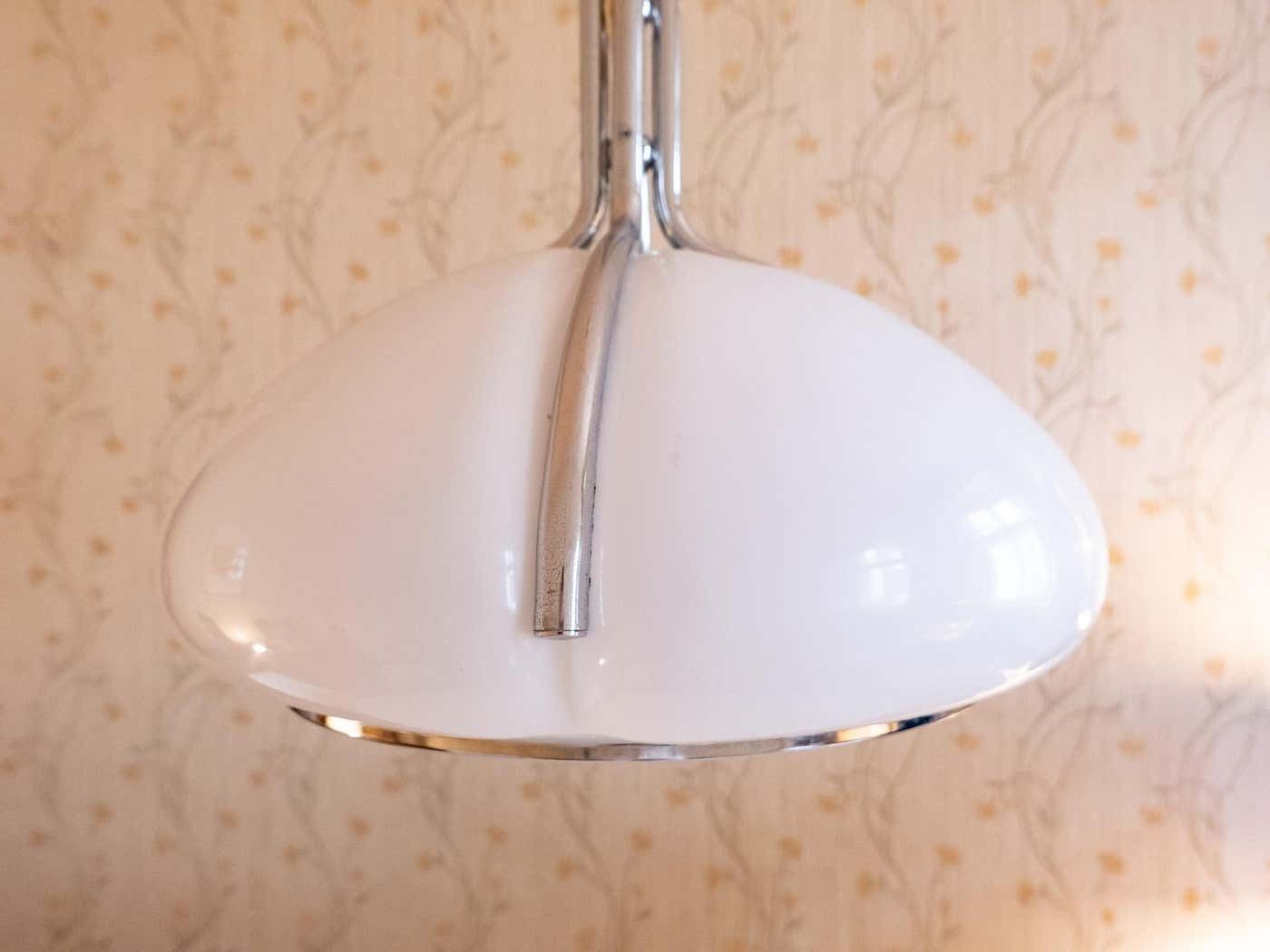 Mid Century Modern White Pendant Quadrifoglio By Gae Aulenti, Italy, 1970s photo buy